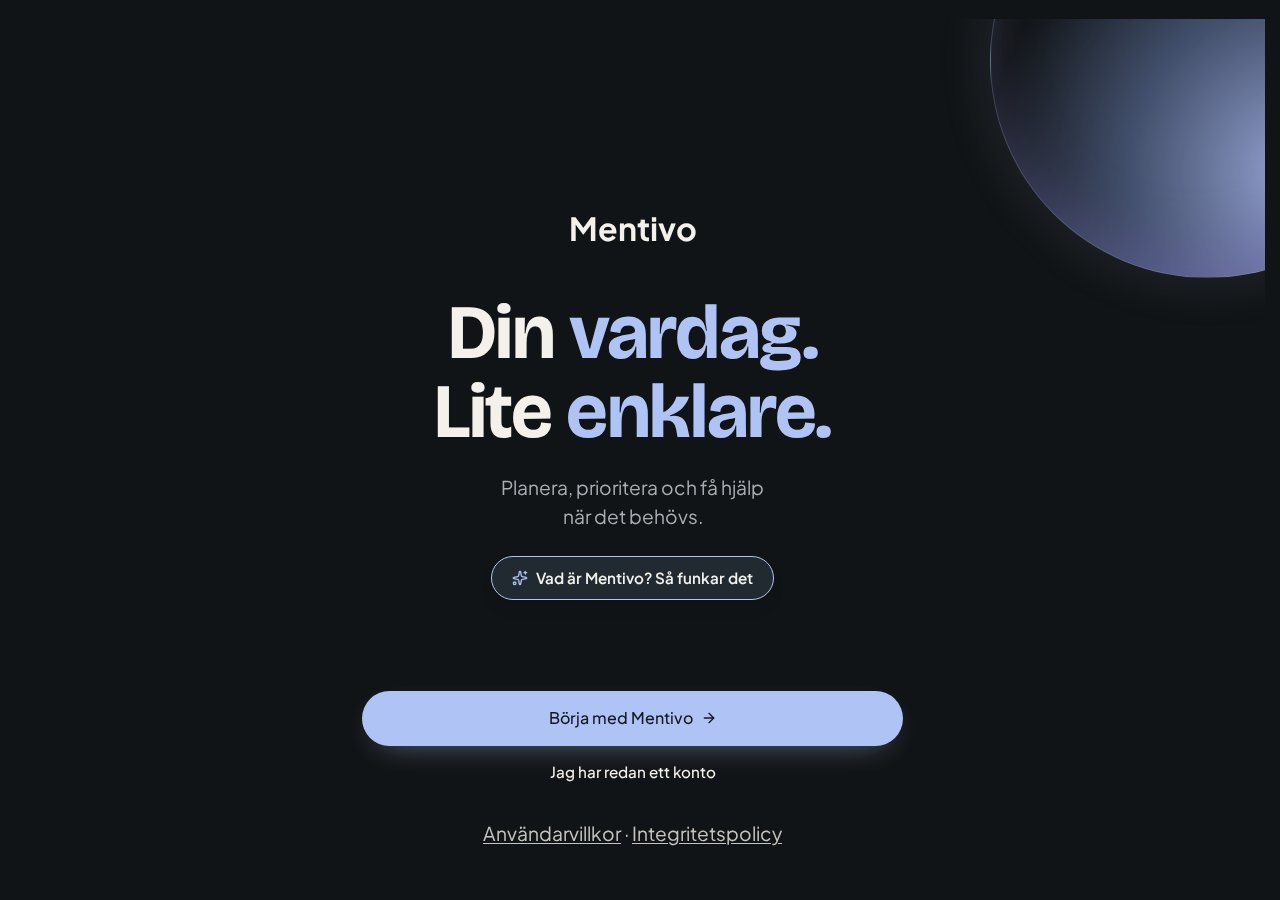 Mentivo – hemsida
